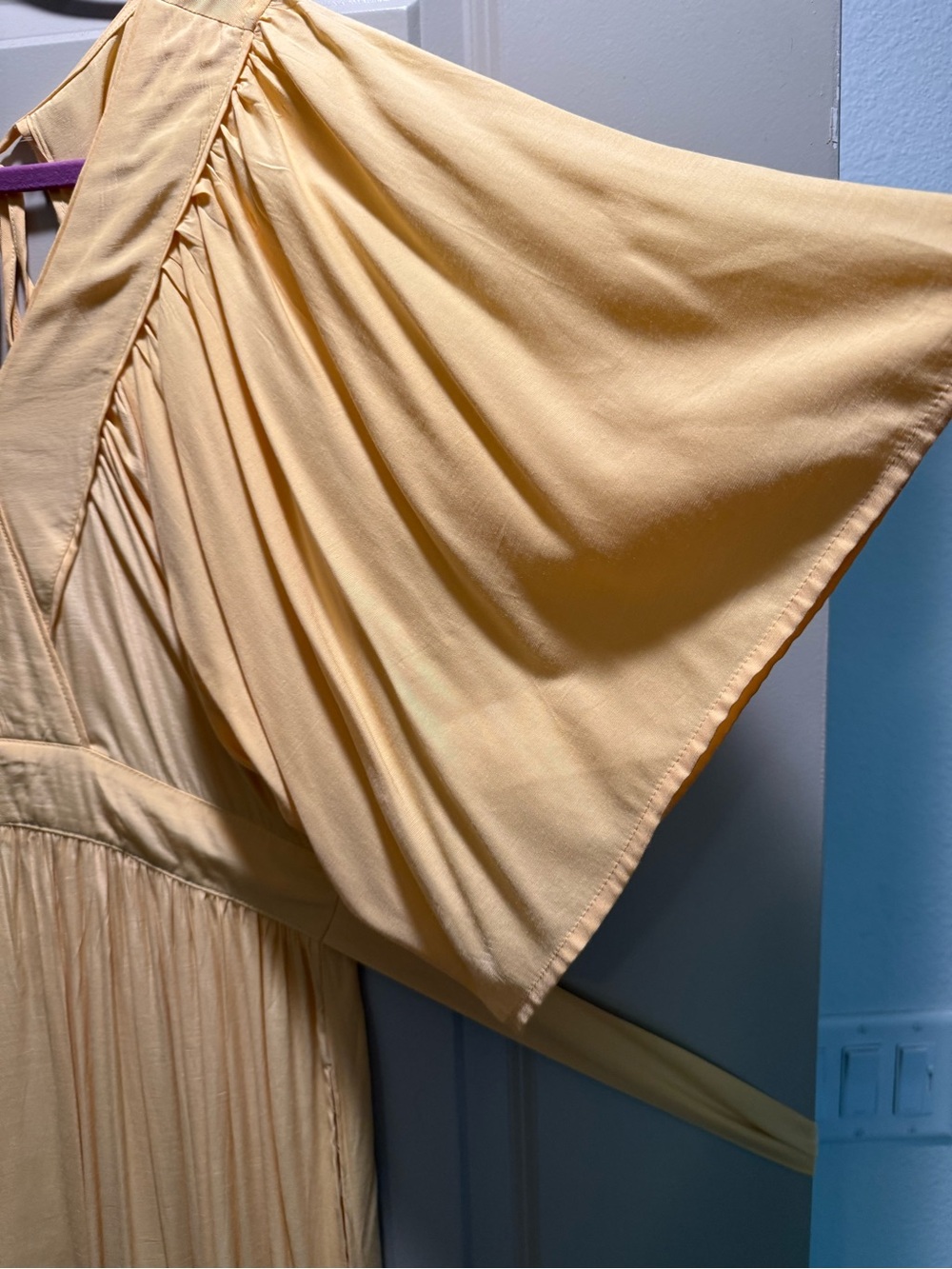 Linsery Yellow V-Neck Tiered Maxi Dress NWOT - Picture 6 of 6